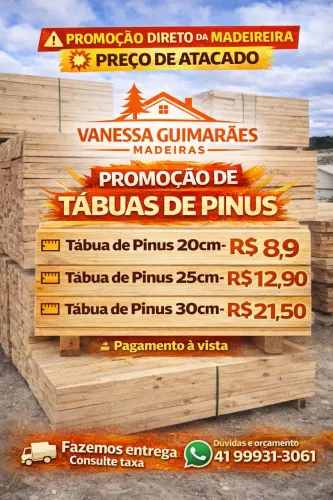 Tábua de pinus para caixaria 