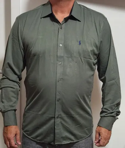 Blusa social verde musgo