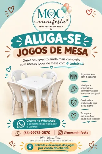 ALUGAMOS JOGOS DE MESAS