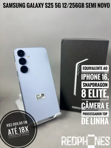 Loja física. Aceitamos trocas em iPhone's ou Android. Samsung Galaxy S25 12/256 semi novo