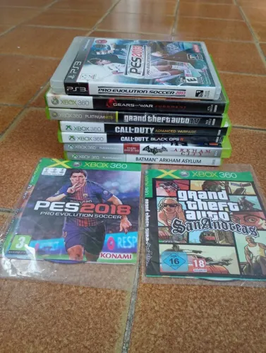 Lote de jogos de Xbox 360 e ps3