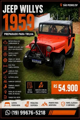Willys Overland Jeep 2.6 12V Gasolina 2P 1959