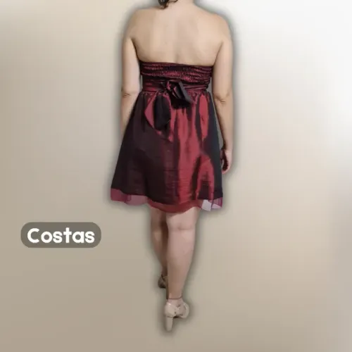 Vestido Vinho Tomara que Caia