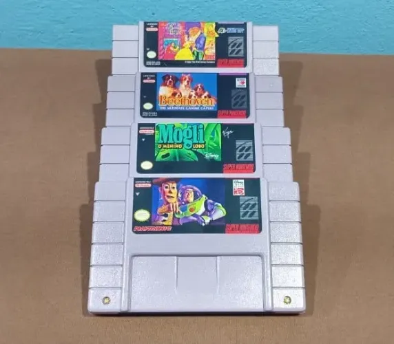 Lote de Cartuchos | Fitas Super Nintendo 4 Jogos Disney