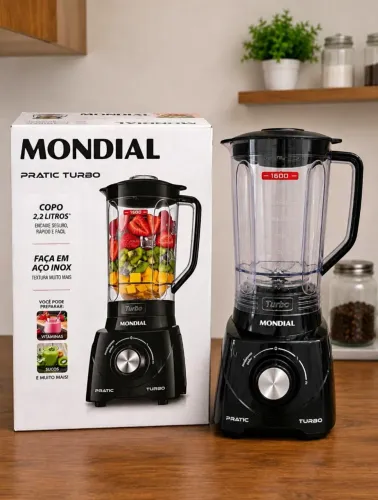 Liquidificador Mondial Pratic Turbo Copo 2,2 Litros Lamina Inox
