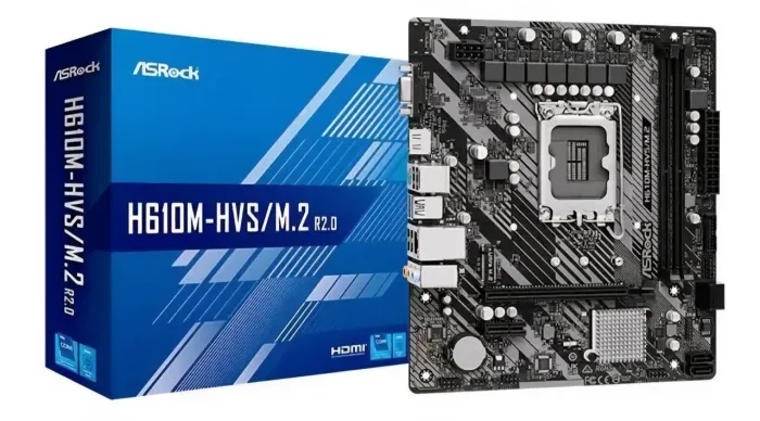 Placa Mãe ASRock H610M-HVS/M.2 R2.0 DDR4 LGA1700 Micro ATX Intel