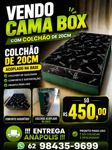 Cama box casal com colchão de 20cm