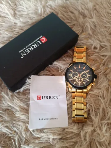 Relógio Curren masculino Dourado Semi Novo