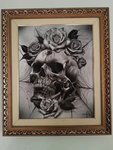 Quadro decorativo pintura arte mista
