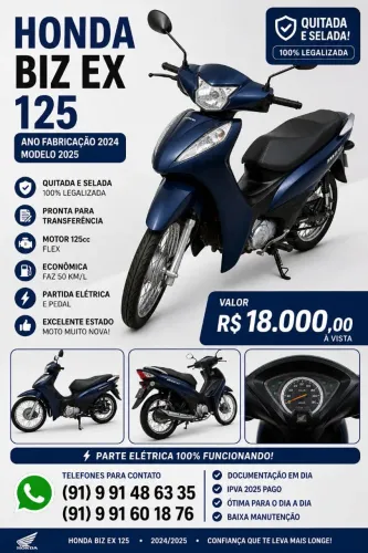 Venda de moto HONDA/BIZ EX