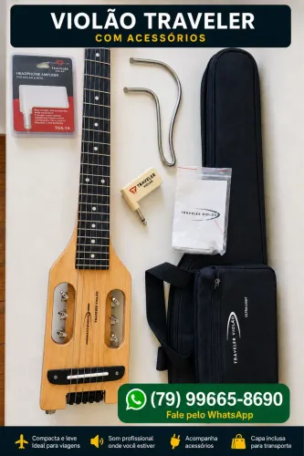 Violão Traveler Guitar Ultra-Light + Capa + Acessórios | Estado de Nova