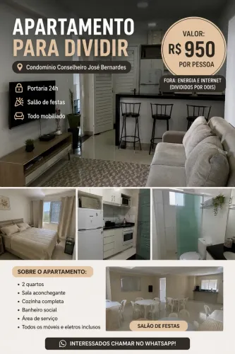 Apartamento pra dividir mobiliado na Serraria
