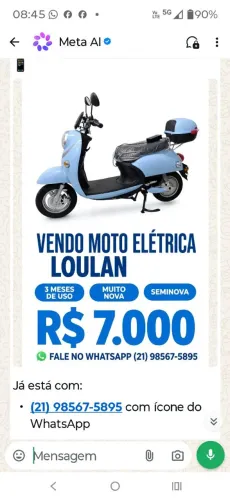 Vendo moto elétrica Loulan Retrô