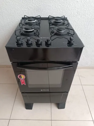 Fogao atlas 4 bocas manual mesa de vidro muito bem conservado!