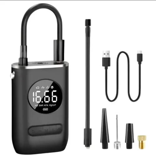 Calibrador compressor de ar portátil para pneu - 2000mAh - Carro Bike Moto - Novo Lacrado!