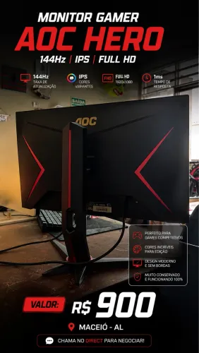 Monitor Gamer AOC 144hz 23.8pol