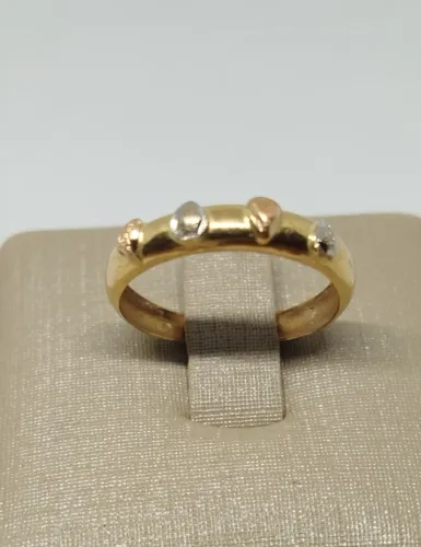 Anel abaulado ouro 18k  aro 15 