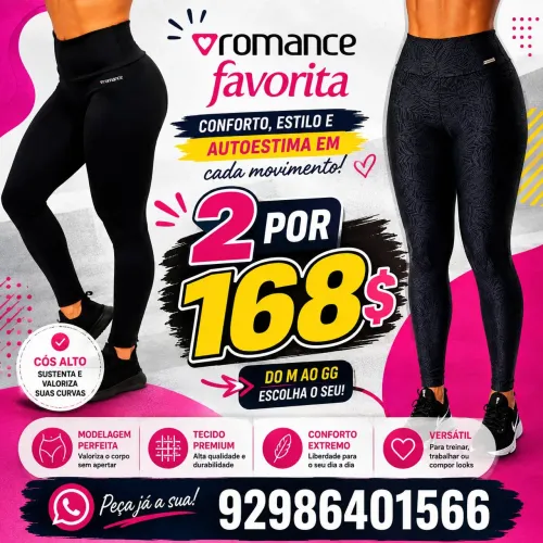 kit Romance favorita com 2 LEGGINS.