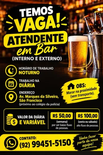 ATENDENTE INTERNO/EXTERNO NOTURNO NA DIÁRIA