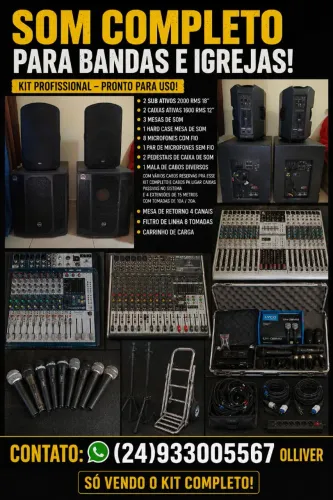 Som profissional para bandas e igrejas.
