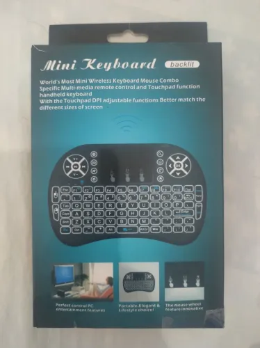 Mini Teclado Wireless Bluetooth Exbom Preto Com Touchpad e Retroiluminação