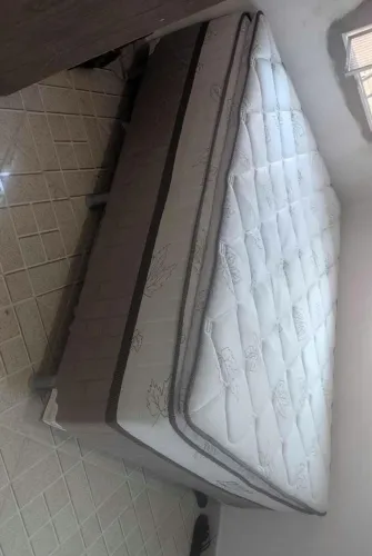 Cama Box Casal Marjom Amazônia Mola Bonnell Pillow<br><br>Top 66x138x188cm