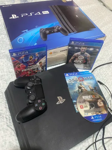 PlayStation 4 PRO 1TB - 01 controle original + jogos