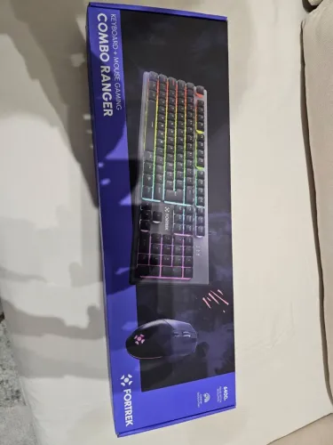 Kit Teclado + Mouse Gamer 6400 DPI Ranger RGB Rainbow Grafite Fortrek