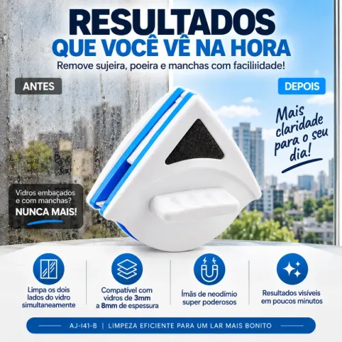 Limpador Magnético De Vidros Aquários Janelas Limpeza Vidro