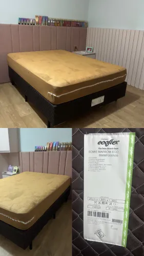 Cama Box Casal Ecoflex + Colchão | Excelente Estado