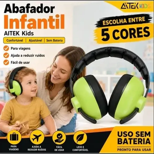 ABAFADOR DE SOM AITEK KIDS PARA CRIANÇAS AUTISTAS
