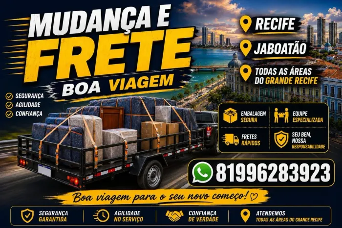 Frete e Mudanças região metropolitana e grande recife/ orçamento peloWhatsApp *58