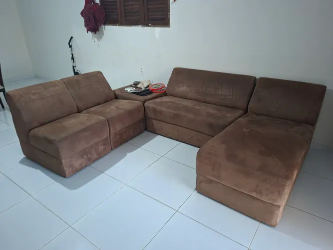 Sofá Modulado 5 Módulos Marrom Usado