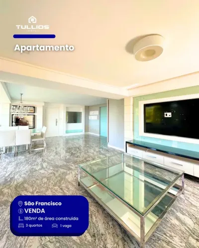 SÃO FRANCISCO APARTAMENTO DE 180m² COM VARANDA AMPLIADA PRÓXIMO DE TUDO: SHOPPING, CENTR