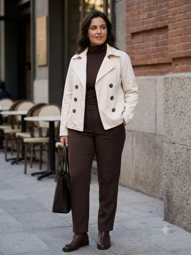MARFINNO BLAZER CASACO SARJA 44<br>ALTURA 55CM<br>LARGURA 52CM<br>OMBRO 43CM<br>