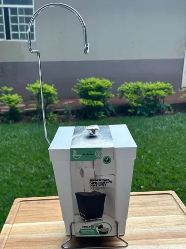 Suporte para Papel Higiênico com Lixeira Stolf 6,5L