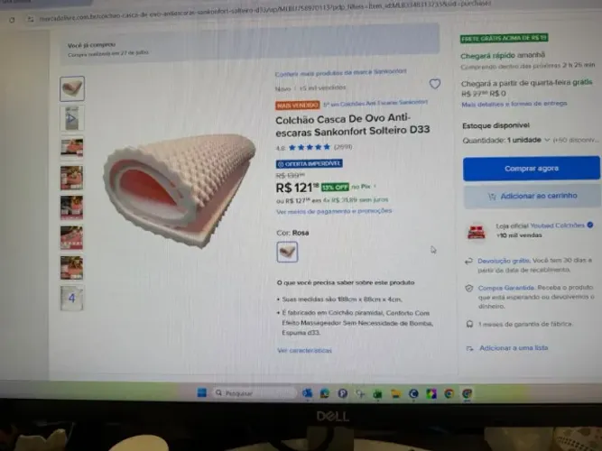 Colchão casca de ovo anti escaras D-33 - NOVO