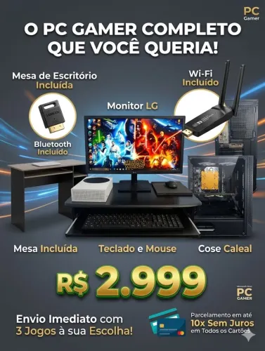 PC GAMER COMPLETO,MESA INCLUIDA .ACEITO NEGOCIAÇÕES