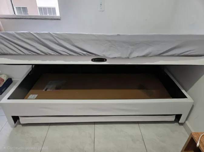 Cama Box Solteiro Baú c/Auxiliar