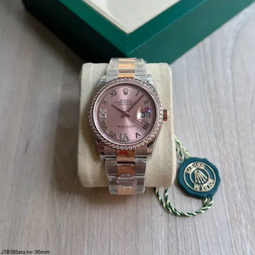 RELOGIO ROLEX Dayjust romano rosa Rose misto  -ETA S/C  
