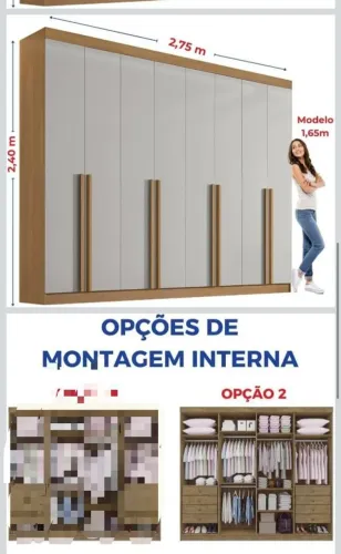 Guarda Roupa Casal 8 portas Off White