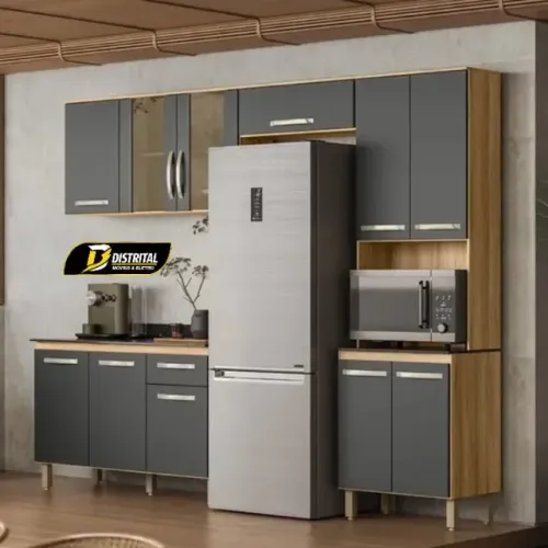 Armario de Cozinha com Balcão Fit com 11 Portas e 1 Gaveta Novo