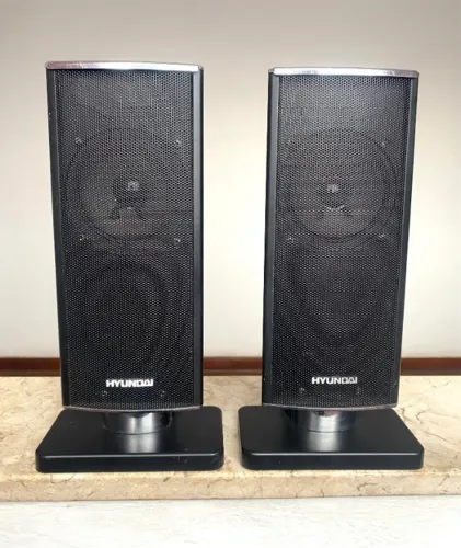 Par Caixa Som Hyundai Acústica Antiga 8 Ohms 10w Radio Home