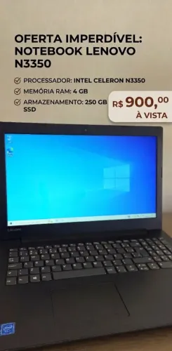Notebook Lenovo N3350 4GB RAM 250GB SSD