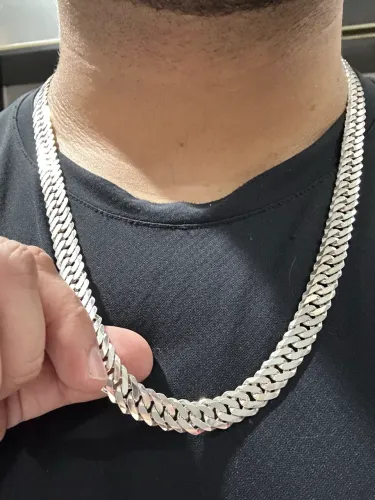 Corrente de Prata 70cm 10mm Elo Duplo