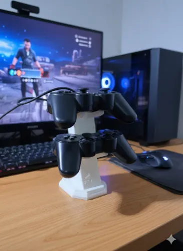 Suporte Duplo para Controle PS4 - Organizador Gamer Playstation 4 em Impressão 3D