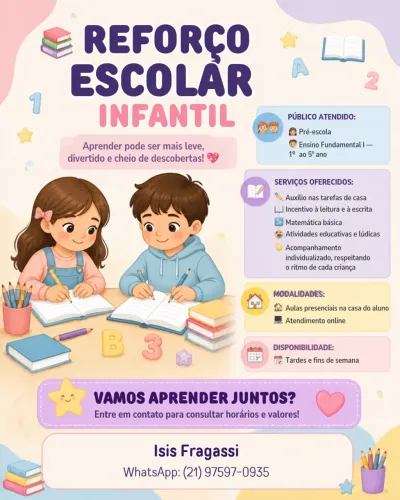 Reforço escolar infantil