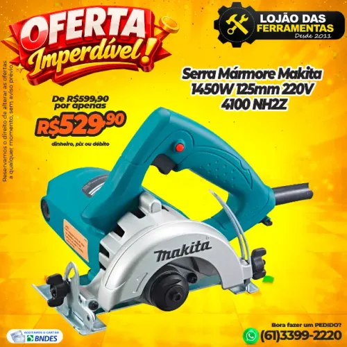 Serra Mármore Makita 1450W 125mm 220V 4100 NH2Z