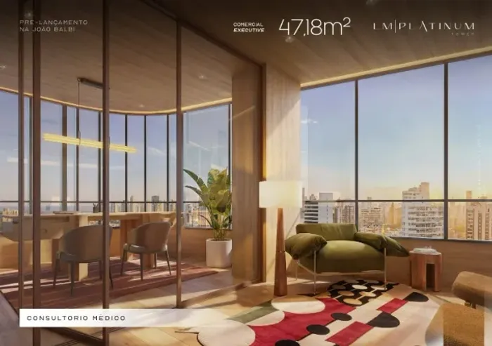 Sala comercial 24 a 38 m² - LM Platinum Tower, pré-lançamento na João Balbi