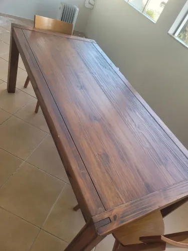 Mesa de jantar rectangular madeira maciça